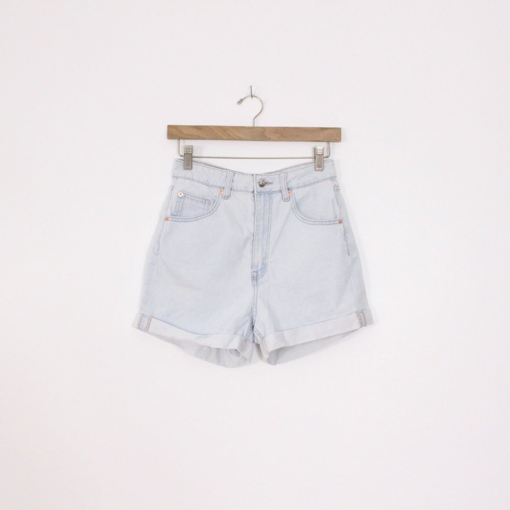H&M High Rise Light Wash Shorts